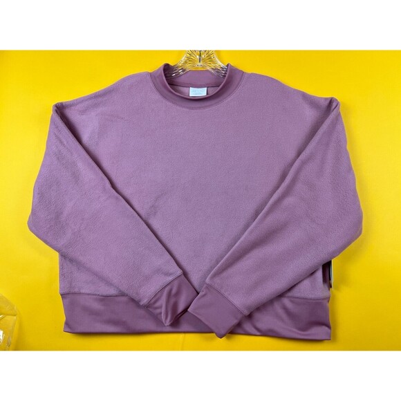 Abound Fleece Pullover Sweater Pink Bloom Womens XL Mock Neck Long Sleeve NWT - Picture 1 of 10
